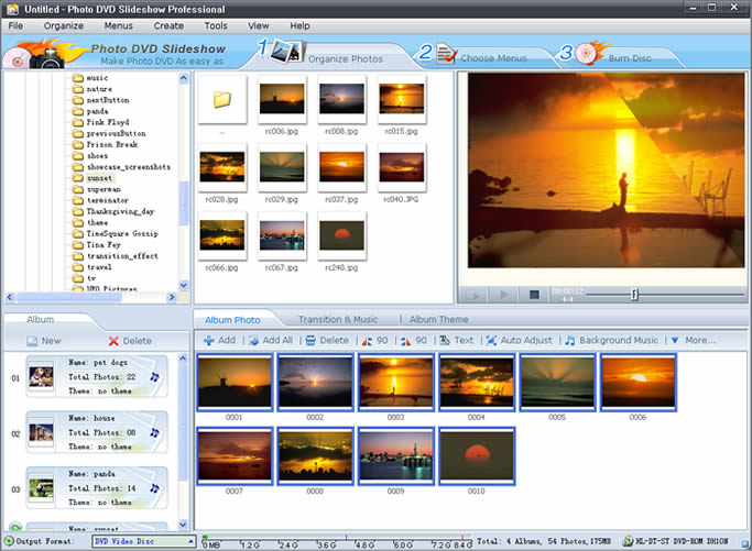 add photos to photo dvd slideshow